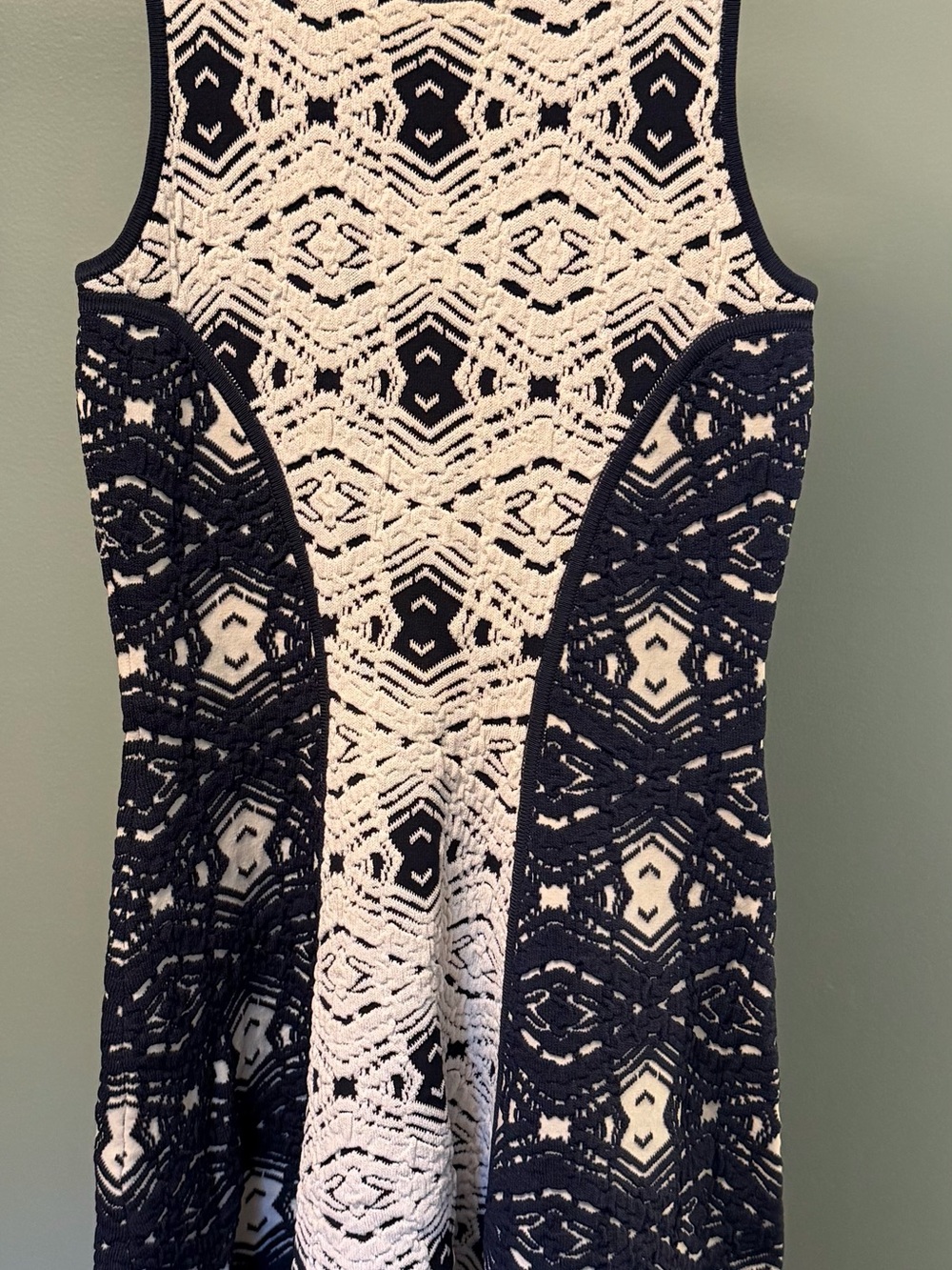 Parker Navy and Cream Patterned Sweater